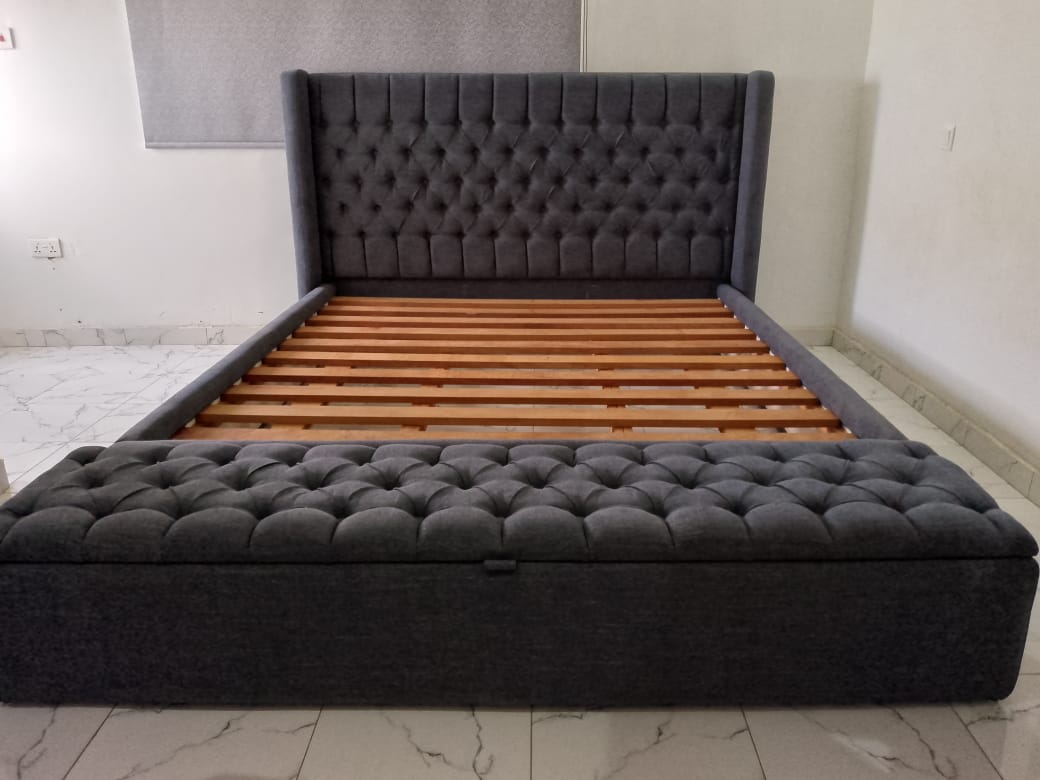 Bed Frame (84"x75") king size with 2 side drawers