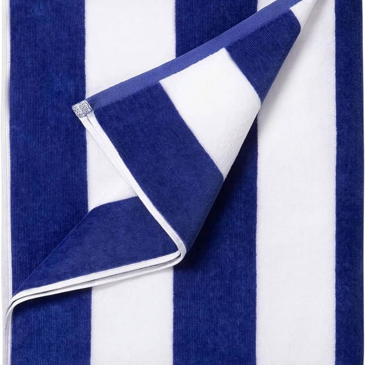 Beach Towel (White and Blue Stripes)