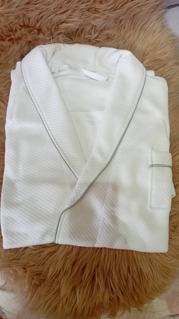 White Unisex Waffle Weave Bathrobe