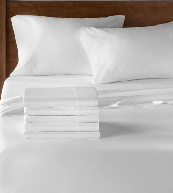 Queen size, plain White Bedsheet set, 2 Sheets, 4 Pillow Cases (250x280cm)
